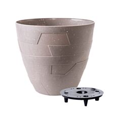 Горщик Алеана Керамо 128005 зі вставкою 36,5*32,5 см капучино бетон - фото