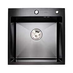 Кухонная мойка Platinum Handmade 50*50 см черная - фото
