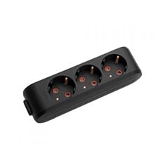Колодка Viko Multi-let 3 гнезда с заземлением черная - фото