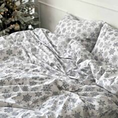 Комплект постельного белья Na Khmari New year поплин премиум White 160*220 см - фото