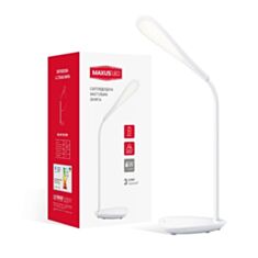 Настільна лампа Maxus 1-DKL-001-02 6W 4100К еліпс біла - фото