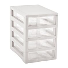 Органайзер універсальний Алеана 127015 на 4 ящики біла троянда/прозорий - фото