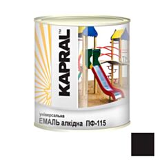 Эмаль алкидная Kapral ПФ-115 универсальная черная 0,9 кг - фото