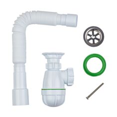 Сифон для умивальника Morelux U0110 з гофрою 40*40/50 мм - фото