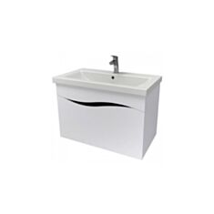 Тумба подвесная Aqua Rodos Альфа консольная 60 см белая с умывальником Комо - фото