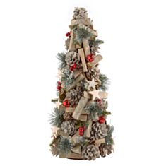 Елка декоративная с ягодами, шишками и звездой БД 743-234 46см - фото