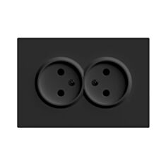 Розетка двойная без заземления Ardero Soft ER112-B черная - фото