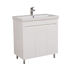 Тумба Aqua Rodos Омега белая с умывальником Элит 80 см - фото