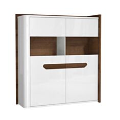 Вітрина права Urano UMBV625RB 2D дуб шляхетний/білий глянець - фото