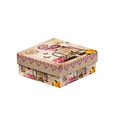 Коробка подарочная Elisey 8020-013 Одуванчики 20*20*9 см бежевая - фото