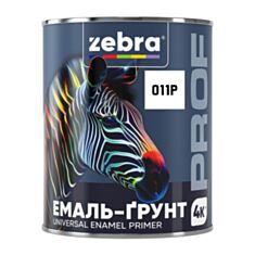 Емаль-ґрунт Zebra PROF 1111 011P біла матова 2,5 кг - фото