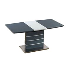 Стіл обідній розкладний Євродім Хьюстон DT-9123-1 120*80 satin dark grey light grey leg - фото
