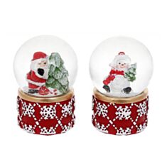 Декоративный водяной шар Санта, Снеговик BonaDi 129-098 4,5 см 2 дизайна - фото