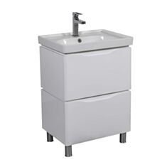 Тумба Aqua Rodos Венеція підлогова біла з умивальником Arya 60 см - фото