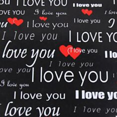 Папір пакувальний LaPrida 255-1500 Love чорний - фото