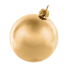 Елочная игрушка стеклянная ручной работы "Недекорированная" Orbital 8 см золотой глянец - фото