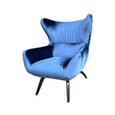 Крісло Zlatamebel Челентано з дерев'яними ніжками Сафарі 819 синє - фото