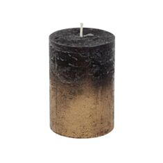 Свічка циліндр розкривається Candy Light С07*10/1-7.7-9.2 омбре золото чорна - фото