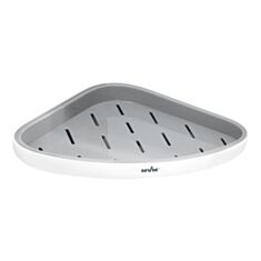 Полка для ванны клейкая кутовая MVM BP-26 бело-серая - фото