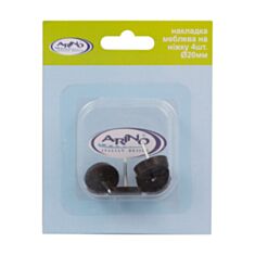 Накладка меблева на ніжки Arino 4 шт 20 мм чорна - фото