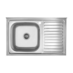 Кухонная мойка Kroner 5080L 0,8 мм 180 мм сатин - фото