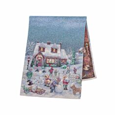 Наперон гобеленовый Limaso RUNNER1111-37 Зимняя радость 37*100 см - фото