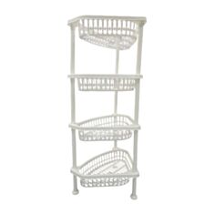 Этажерка Bursev Nostalgia 5158 00 4 ярусная триугольная белая - фото