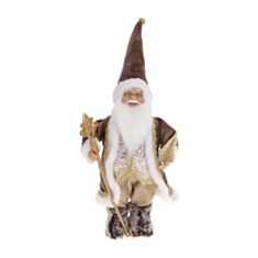 Новорічна іграшка Санта BonaDi 822-310 30 см мокко - фото