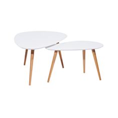 Комплект журнальных деревянных столиков Nolan B белый - фото