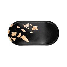 Подставка Cute Овал большая длинная черная с поталью - фото