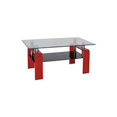 Столик журнальний скляний Stella червоний - фото