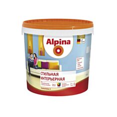 Інтер’єрна фарба латексна Alpina Стильна В1 біла 1 л - фото