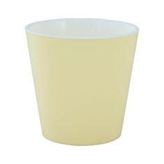Горщик Алеана Деко зі вставкою 13*12,5 см білий/жовтий - фото