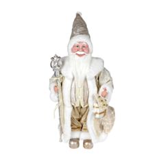 Новогодняя игрушка Санта BonaDi NY14-528 45 см шампань - фото