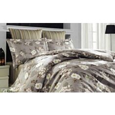 Комплект постельного белья Romeo Soft Saten Margarita gri 200*220 - фото