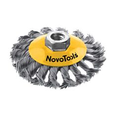 Щітка конусна NovoTools NTBWBB12514ST плетена сталь 125 мм - фото