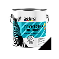 Грунтовка антикорозійна Зебра ПФ-010М чорна 0,9 кг - фото