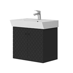 Тумба Ювента Tessera Tsr-60 с умывальником Orion 60 см черная - фото