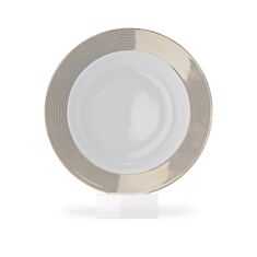 Тарілка глибока в золоту смужку Cmielow Ivonne Е-524 23 см - фото