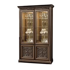 Витрина двухдверная Тоскана вариант №1 орех - фото