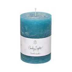 Свеча цилиндр Candy Light С07*10/1-5.8 сине-зеленая - фото