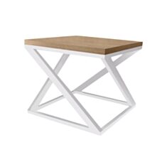 Столик журнальний Метал-Дизайн Бент 60*60 см дуб античний/білий - фото