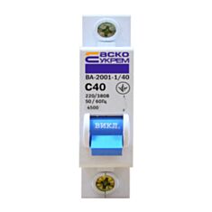 Автоматический выключатель АСКО УКРЕМ ВА-2001 1P C 40 А - фото