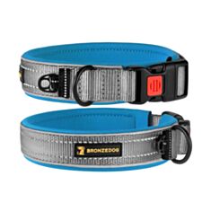 Нашийник для собак BronzeDog Sport 51/021311/Т М 36-43 см сіро-блакитний - фото