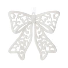 Игрушка на елку Бант BonaDi 788-887 9 см белая - фото