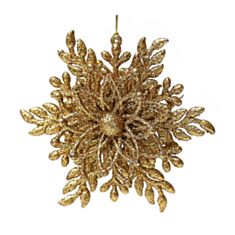 Игрушка на елку Снежинка BonaDi 788-288 12 см золото - фото