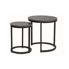 Комплект журнальних столиків Signal Hola ефект мармуру/чорний  - фото