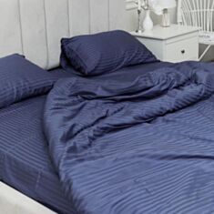 Комплект постельного белья Na Khmari cтрайп-сатин премиум Iced Blue 200*220 см - фото