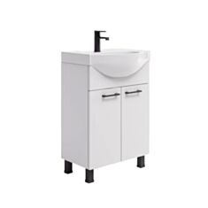 Тумба Respect-M Modern ТН-1-56 белая с  умывальником Solas 56 см - фото