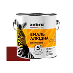 Емаль алкідна Зебра ПФ-116 темно-вишнева 0,9 кг - фото